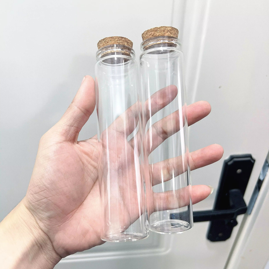 6er Set transparente Glas-Aufbewahrungsflaschen mit Korkverschluss, 125 ml, Höhe: 15 cm, Durchmesser: 3,7 cm - Bild 2