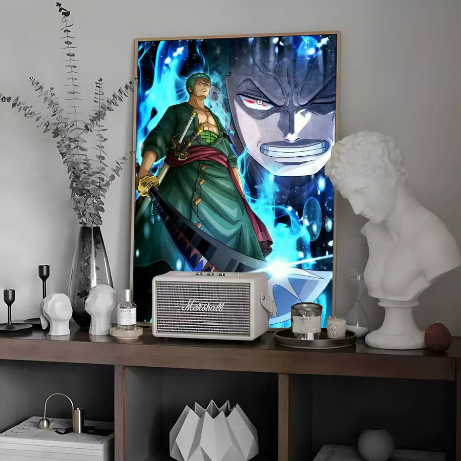 Potdemiel Roronoa Zoro One Piece Anime Poster in Weiß für deine Wanddekoration - Bild 3