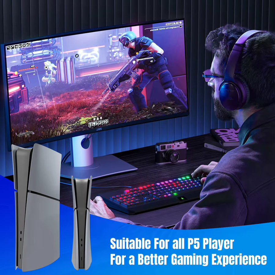 Sony Premium-Frontplatten für PS5 Slim 30th Anniversary Konsole, Gehäuseabdeckungen für PlayStation 5 Slim in Multicolor und Grau - Bild 2