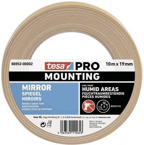 tesa Mounting PRO Spiegel Montageband Weiß, doppelseitig, Breite: 19 mm, Länge: 10 m - Bild 1