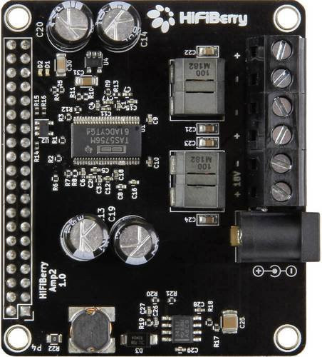 HiFiBerry AMP2 Raspberry Pi Erweiterungs-Platine Soundcard in Schwarz - Bild 1