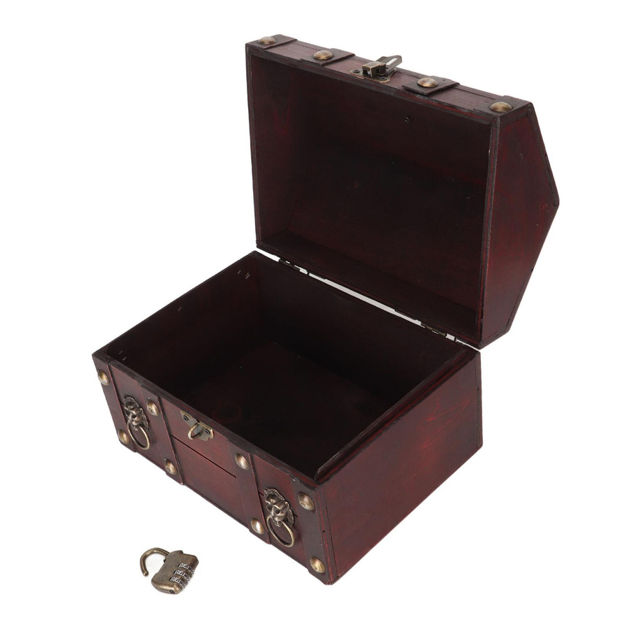 KaiSai Schatzkiste aus Holz mit Zahlenschloss als Aufbewahrungsbox für Schmuck in Green - Bild 4