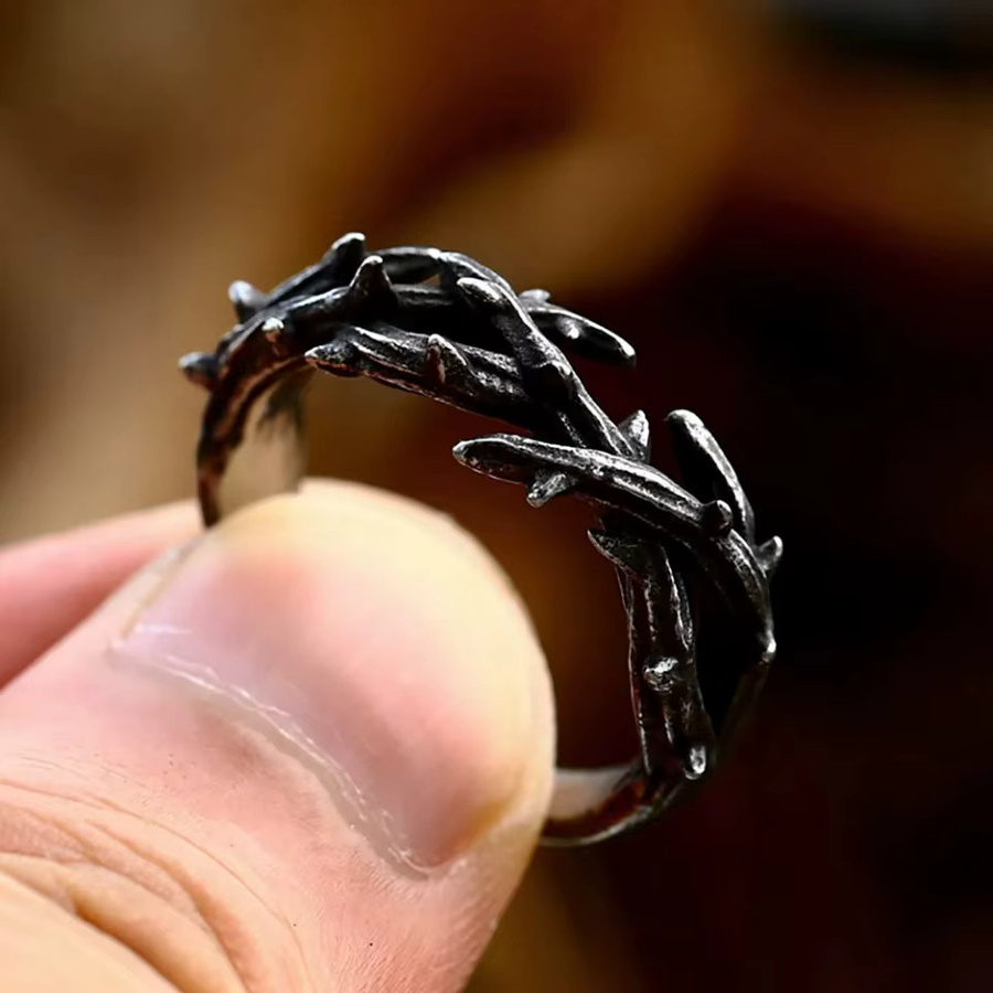 NORTHMAN Ringe, Edelstahl, Schwarz, Vintage, Unisex - Bild 2