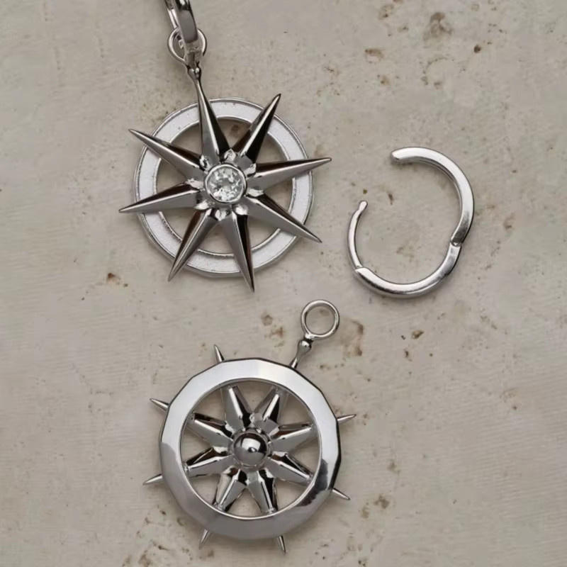 Ohrringe Stern, Titan, Silber, Kristall - Bild 2