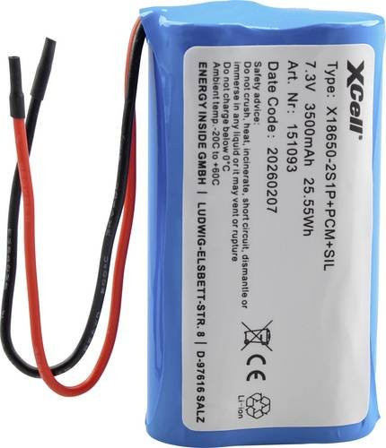 XCell Spezial-Akku Li-Ion Pack 2x 18650 7.4 V 3500 mAh in Blau - Bild 1