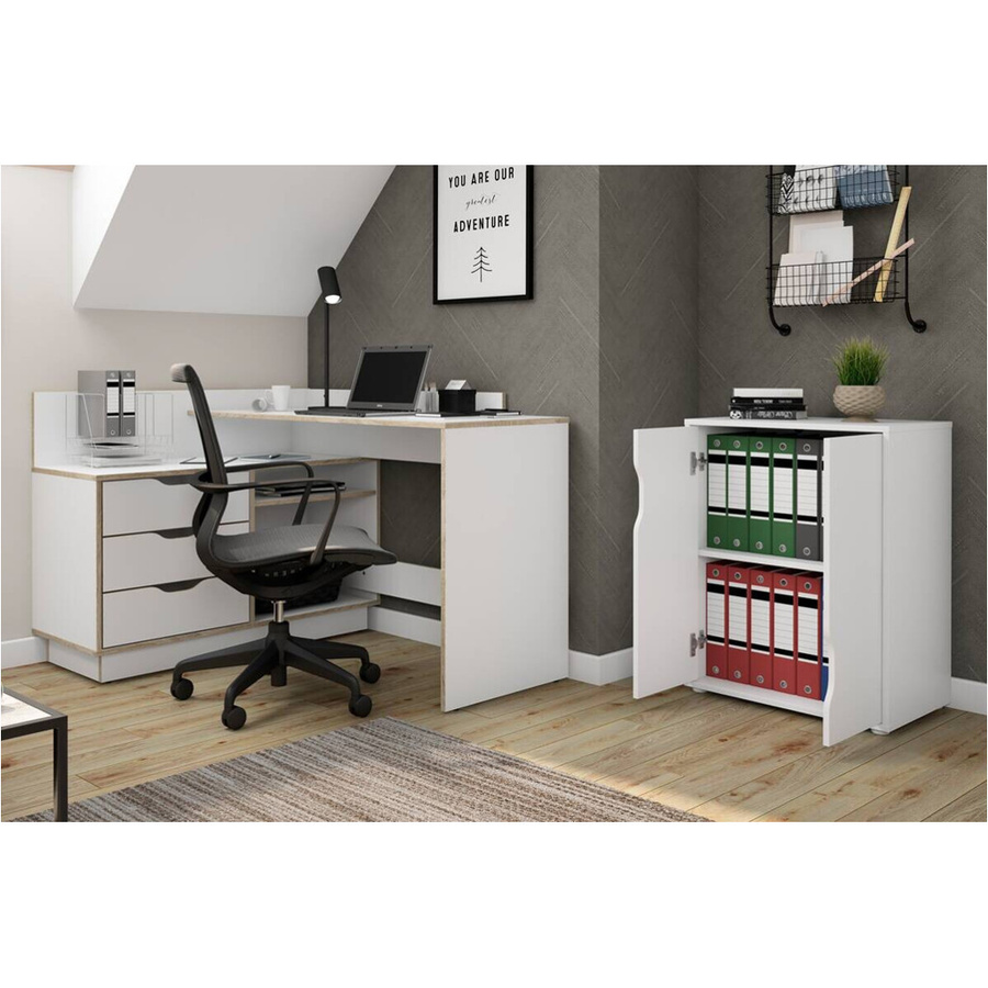 byLIVING Aktenschrank BELFAST in Weiß mit 2 Türen, B/H/T: 60 x 77 x 37 cm - Bild 2