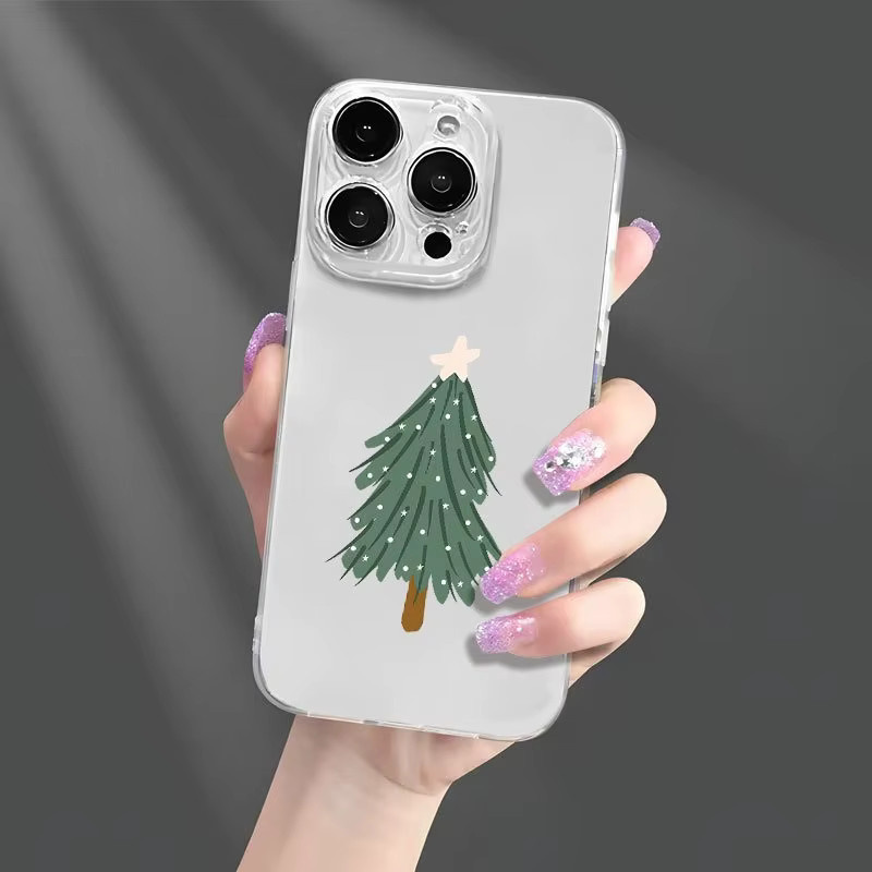 Transparente TPU-Handyhülle mit grünem Weihnachtsbaum-Design für Apple iPhone 11 bis iPhone 17 Pro Max - Bild 3