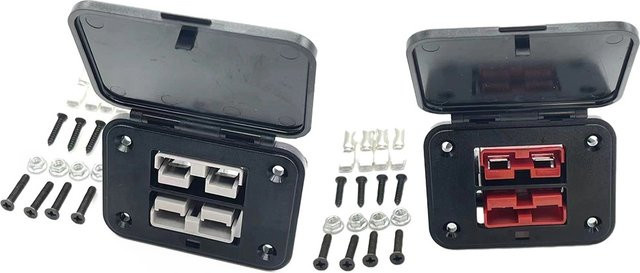VIBRATITE Twin Dual Flush Mount Halterung für Ander-Plug-Steckverbinder zur Unterputzmontage, 50A 600V, Rot - Bild 1