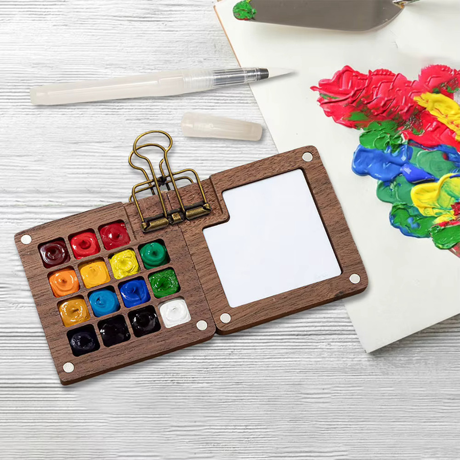 Tragbares Mini-Aquarell-Set mit Clip als Reise-Farbpalette für unterwegs in Multicolour - Bild 5