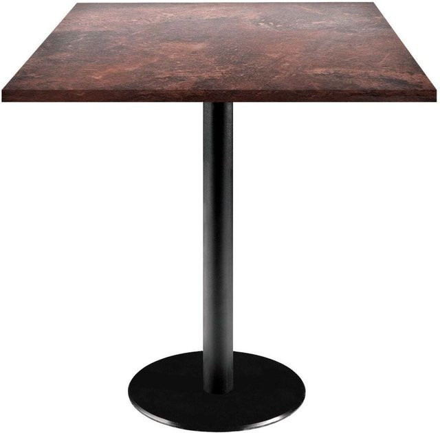 RestooTab Tisch Rome quadratisch in Steinoptik mit schwarzem Gestell, B/T/H: 70 x 70 x 75 cm - Bild 1