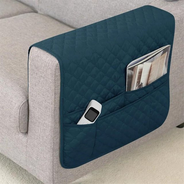 Wasserabweisende Sofa-Armlehnen-Aufbewahrungstasche von Household supplies MH in Grau, Doppeltasche als Seitenschutz für dein Sofa, B/H: 50 x 90 cm - Bild 1