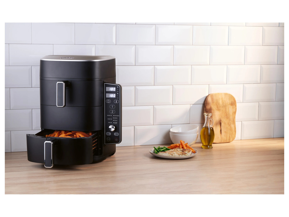 SILVERCREST Tower Air Fryer SHFDV 2470 A1 Dual Zone in Schwarz mit 2x 4,75 l Fassungsvermögen - Bild 2