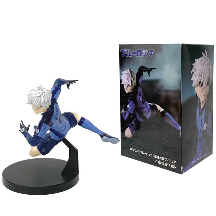 Bandai Blue Lock Anime Figur Nagi Seishirou und Itoshi Rin in blauer Fußballuniform aus PVC, Höhe: 13 cm - Bild 2