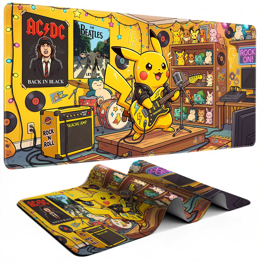 Bandai Pikachu Anime Mauspad aus Gummi in Multicolour, rutschfeste Gaming-Schreibtischunterlage für PC-Gamer - Bild 3