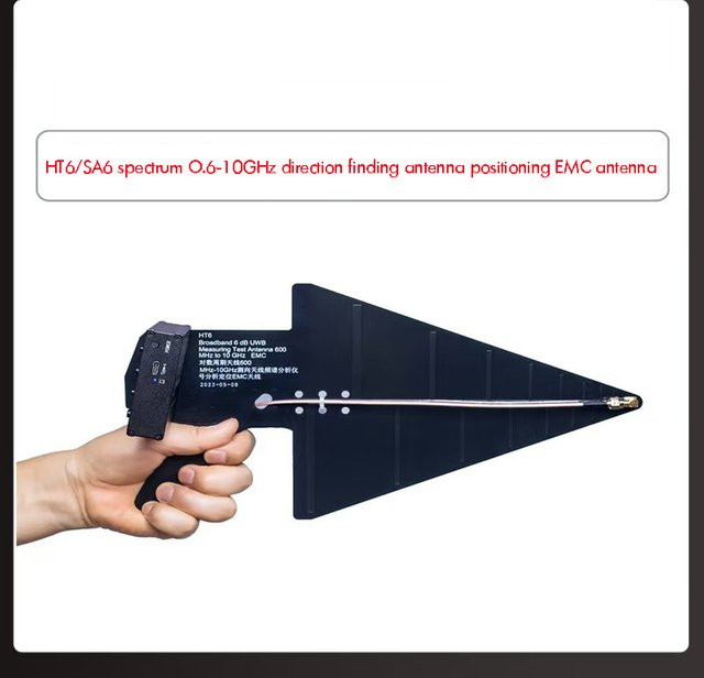 ZJMZYM HT6 Logarithmisch-Periodische Antenne 0,6-10GHz in Schwarz für Richtungsfindung, Spektrumanalyse und EMV-Tests - Bild 1