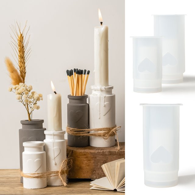 UDOCOOL Silikonform für Kerzenhalter und Blumenvasen zur Herstellung von DIY-Dekoration aus Harz, Beton oder Keramik - Bild 1