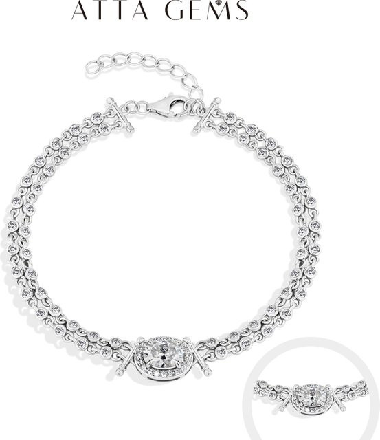 ATTAGEMS Armband, 925 Silber, Moissanit, Damen - Bild 1
