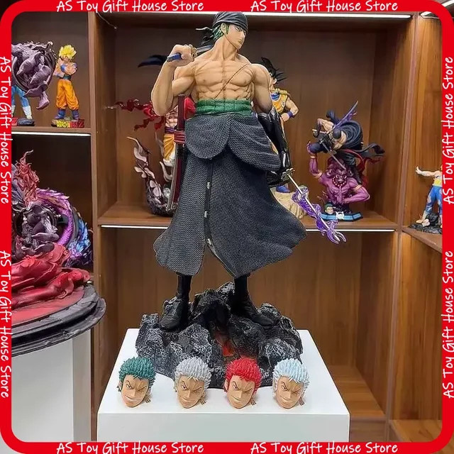 Bandai One Piece Roronoa Zoro Sammlerfigur, 50cm, 5 Austauschbare Köpfe - Bild 1