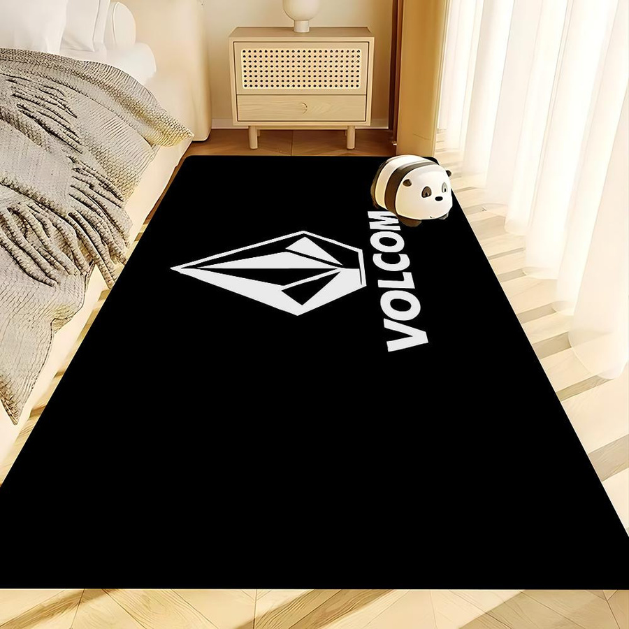Karpetti V-Volcom LOGO Langteppich im nordischen Stil, Schwarz, Rutschfest und Waschbar, Breite: 40 cm, Länge: 120 cm - Bild 5