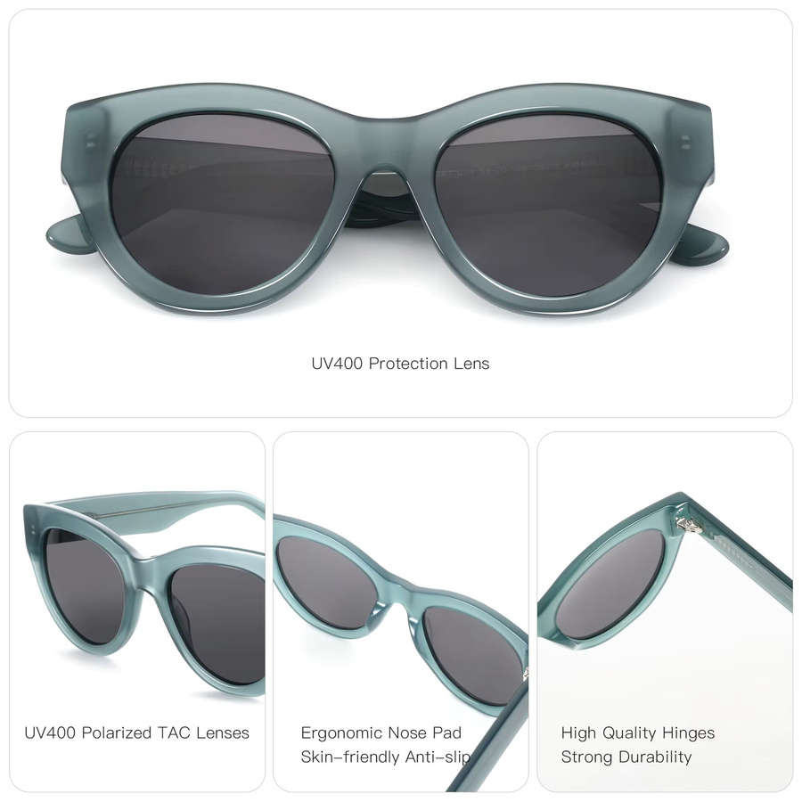 ZENOTTIC Cat-Eye Sonnenbrille, Damen, Vollrand, Acetat - Bild 2