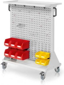 Kappes RasterMobil Gr. 3 Rollbarer Werkstattwagen mit 4 Loch- und 2 Schlitzplatten in RAL 7035 Grau, Höhe: 127 cm - Bild 1