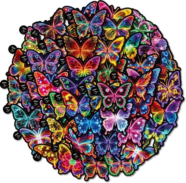 Charile Schmetterling Aufkleber, Bunt / Mehrfarbig, 10-teiliges Set - Bild 1