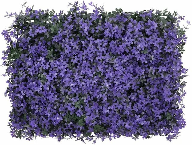 vidaXL Sichtschutz aus künstlichen Blättern, 24 Stück, Lila, B/H: 40 x 60 cm - Bild 1