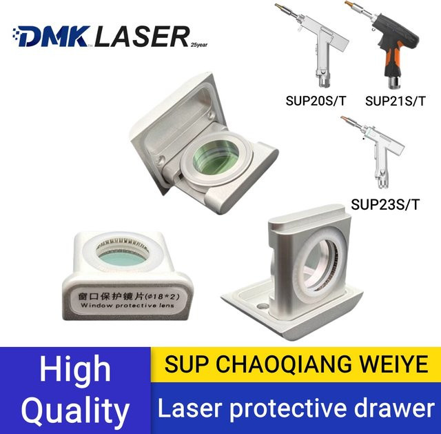 DMK SUP CHAOQIANG WEIYE Laserschutzfenster-Set Schublade D18T2 mit Schutzlinse für SUP20S/T, SUP21T und SUP23T/S Laserschweißköpfe in Silber - Bild 1