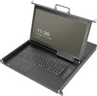 Digitus Modulare HD LCD KVM Konsole mit 17 Zoll TFT Display, 1 Port VGA und USB, Full HD, Schwarz - Bild 1