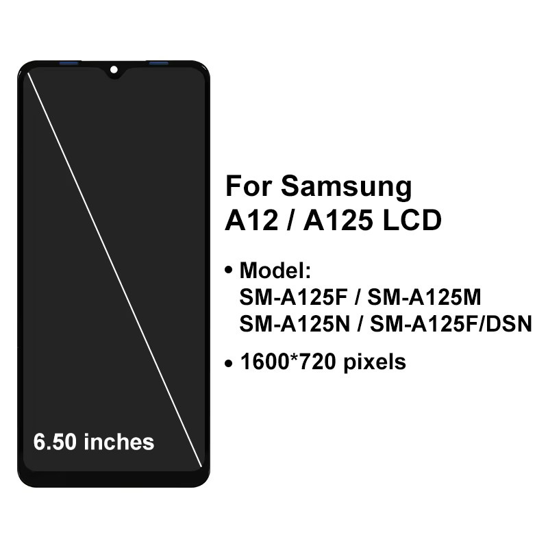 Samsung Galaxy A12 Ersatzdisplay mit 6,5 Zoll IPS Touchscreen Digitizer in Schwarz - Bild 2