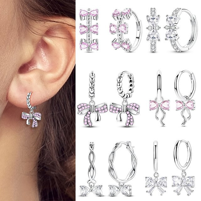 Pandora Schleifenohrringe, 925 Silber, Damen - Bild 1