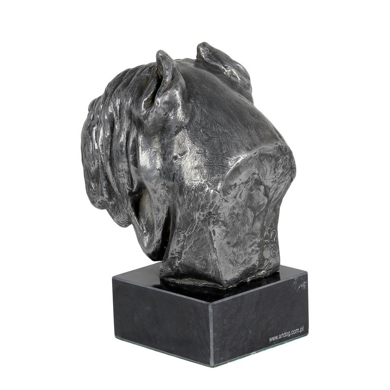 Art-Dog Neapolitanischer Mastiff Mastino Napoletano Figur auf Marmor in Silber - Bild 5