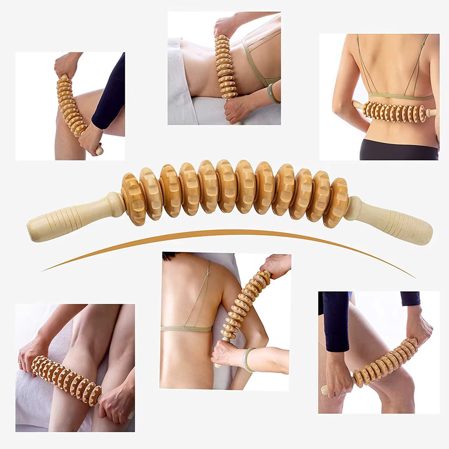 STAWHO Faszienmassagerolle aus Holz, Unisex - Bild 4