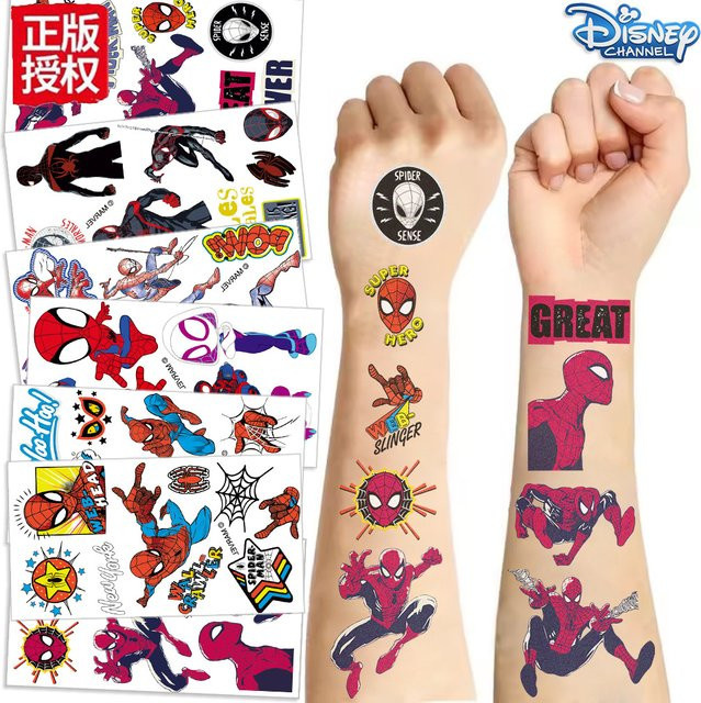 Marvel Spider-Man Temporäre Tattoo-Aufkleber, 10-teiliges Set - Bild 1