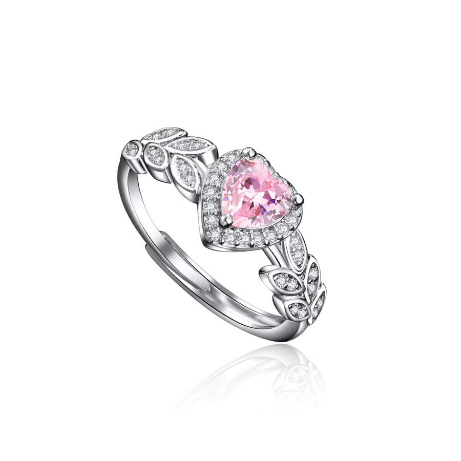 SAY Ring 925 Silber, rosa Herz-Zirkonia, Damen - Bild 2