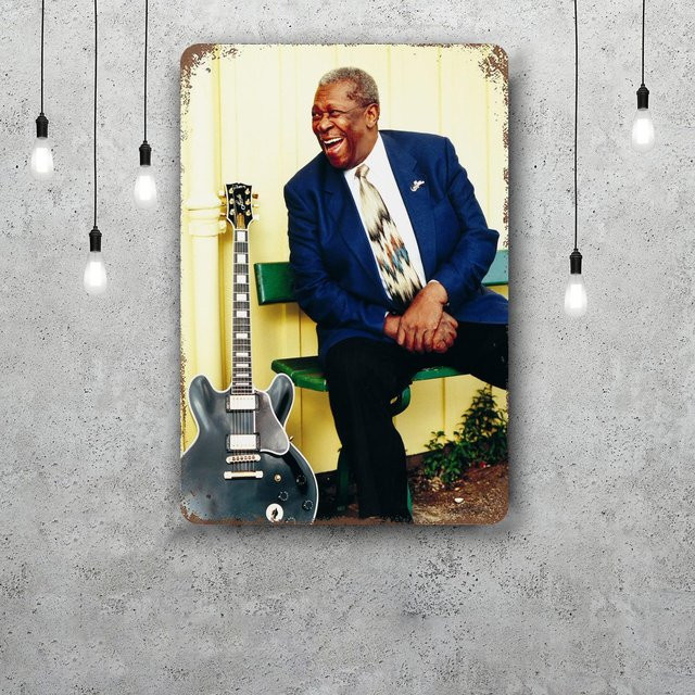 BB King Vintage Blechschild XIXI WALL DESIGN Retro Wanddeko aus Metall, B/H: 30 x 20 cm, Multicolour - Bild 1