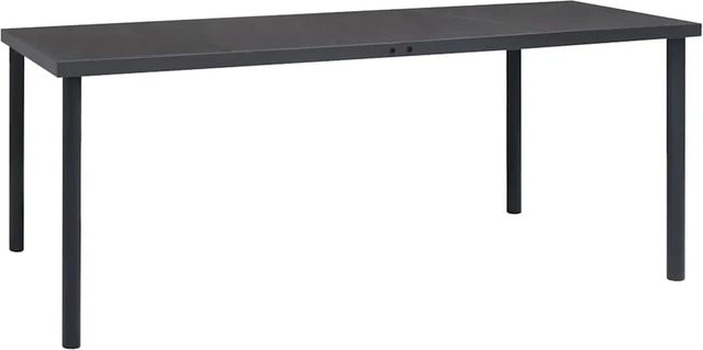 vidaXL Outdoor-Esstisch aus Stahl und Glas in Anthrazit, B/T/H: 190 x 90 x 74 cm - Bild 1