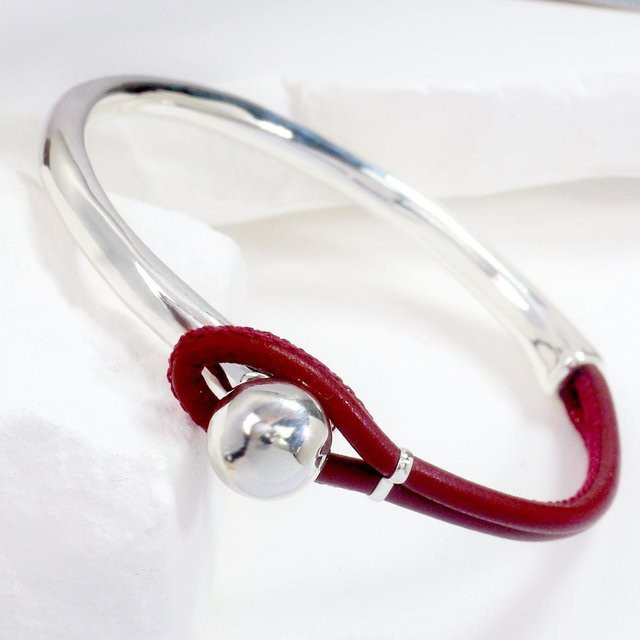Armband Lederseil, Silber, Damen, weiß - Bild 1