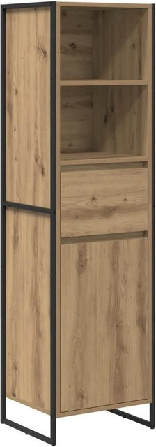 vidaXL Bücherregal im industriellen Design aus Holzwerkstoff und Stahl, Farbe Eiche/Braun, B/T/H: 43 x 36 x 150,5 cm - Bild 1