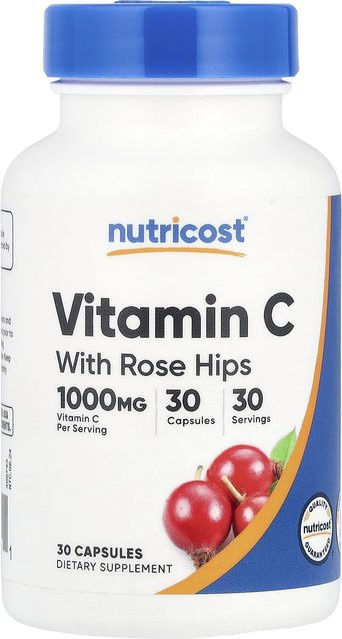 Vitamin C, Hagebutte, 30 Kapseln - Bild 1