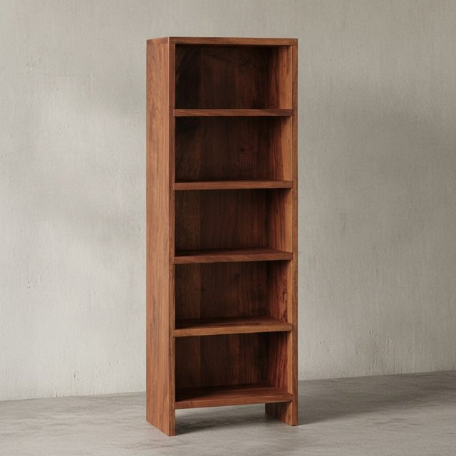 KADIMA DESIGN CD-Regal NAKO aus Massivholz Sheesham in Braun, Höhe: 90 cm - Bild 1