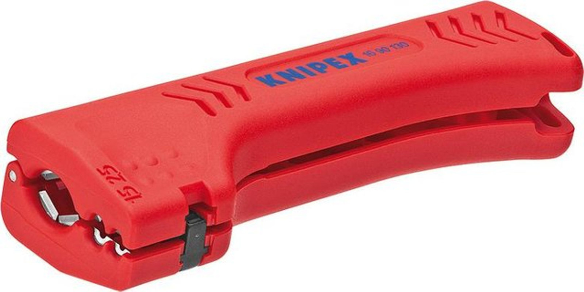 Knipex Universal-Abmantelungswerkzeug 16 90 130 SB für Rundkabel und Feuchtraumkabel, Farbe: Rot, Länge: 130 mm - Bild 3