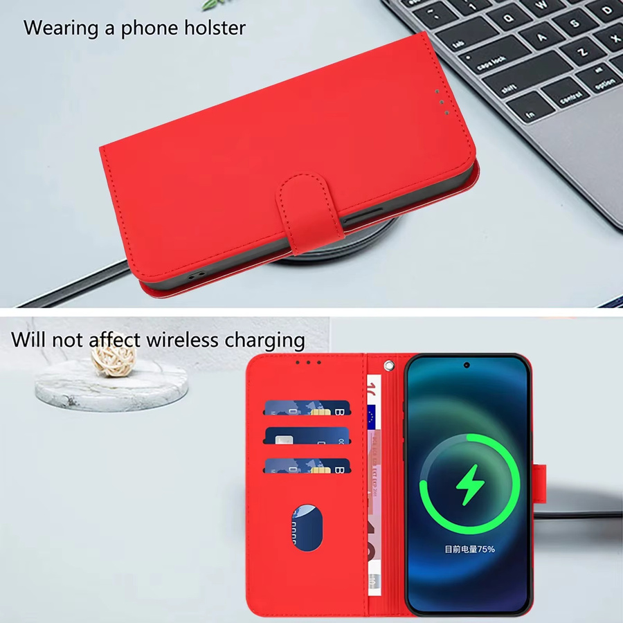 Xiaomi Flip-Handyhülle aus PU-Leder mit Kartenfächern für POCO M6 in Rot - Bild 4