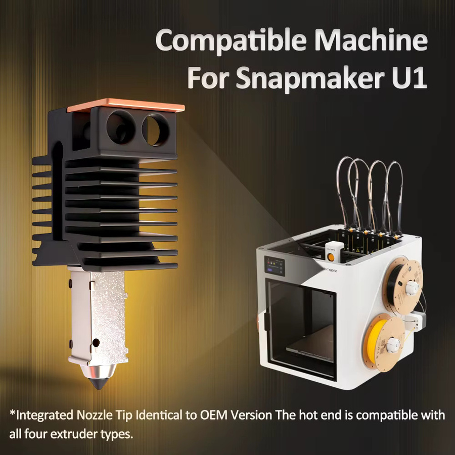 Snapmaker Hotend Kit für Snapmaker U1 3D-Drucker, Plug-and-Play Keramikblock-Set, kompatibel mit 0,2 mm, 0,4 mm, 0,6 mm und 0,8 mm Düsen - Bild 3