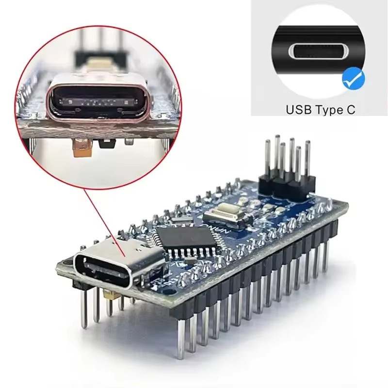 ZUIDID Nano 3.0 Typ-C Controller kompatibel mit Arduino Nano CH340 ATmega328P in Blau mit USB-C Anschluss - Bild 2