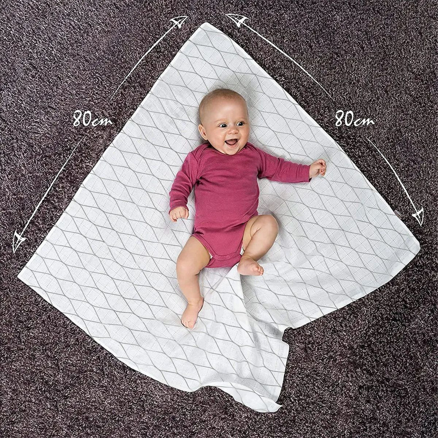 Makian Mullwindel 3er Pack im Modern Design in Grau und Weiß, B/B: 80 x 80 cm - Bild 2