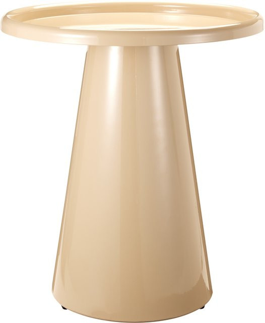 Beistelltisch BOTWIN in Beige aus Metall im modernen Design mit glänzender Oberfläche, Höhe: 49 cm, Breite: 43 cm, Tiefe: 3 cm - Bild 1