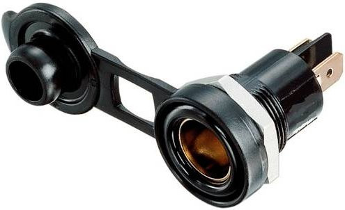 HP Autozubehör Einbau Normsteckdose in Schwarz für 12/24V mit max. 16A Belastbarkeit - Bild 1