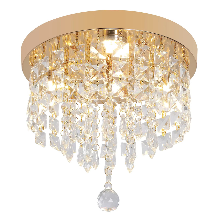 VETRULUS Moderne LED-Deckenleuchte aus Kristall und Metall in Gold/Messing für Wohnzimmer, Schlafzimmer und Esszimmer - Bild 4