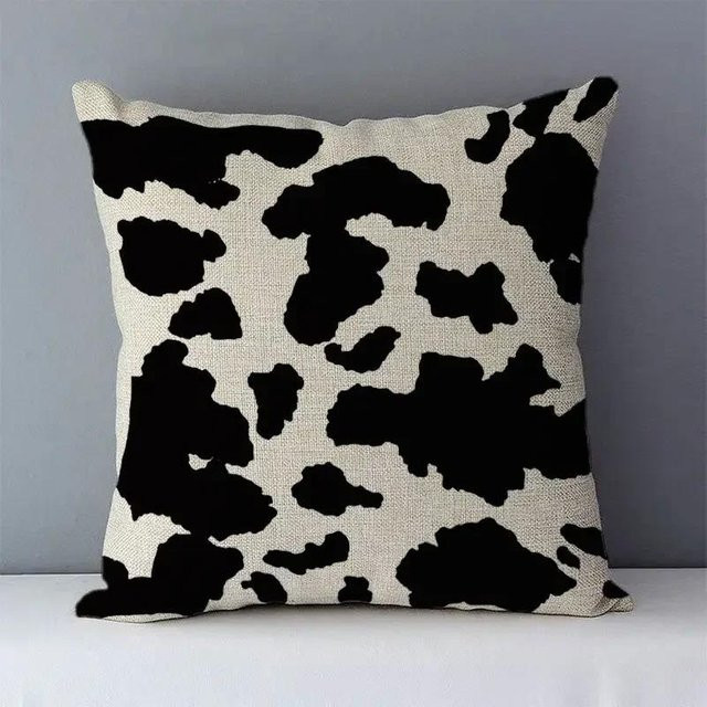 JMG Clothing Kissenhülle mit geometrischem Tier-Print in Schwarz-Weiß, doppelseitig bedruckter Kurzplüsch-Zierkissenbezug, B/B: 60 x 60 cm - Bild 1